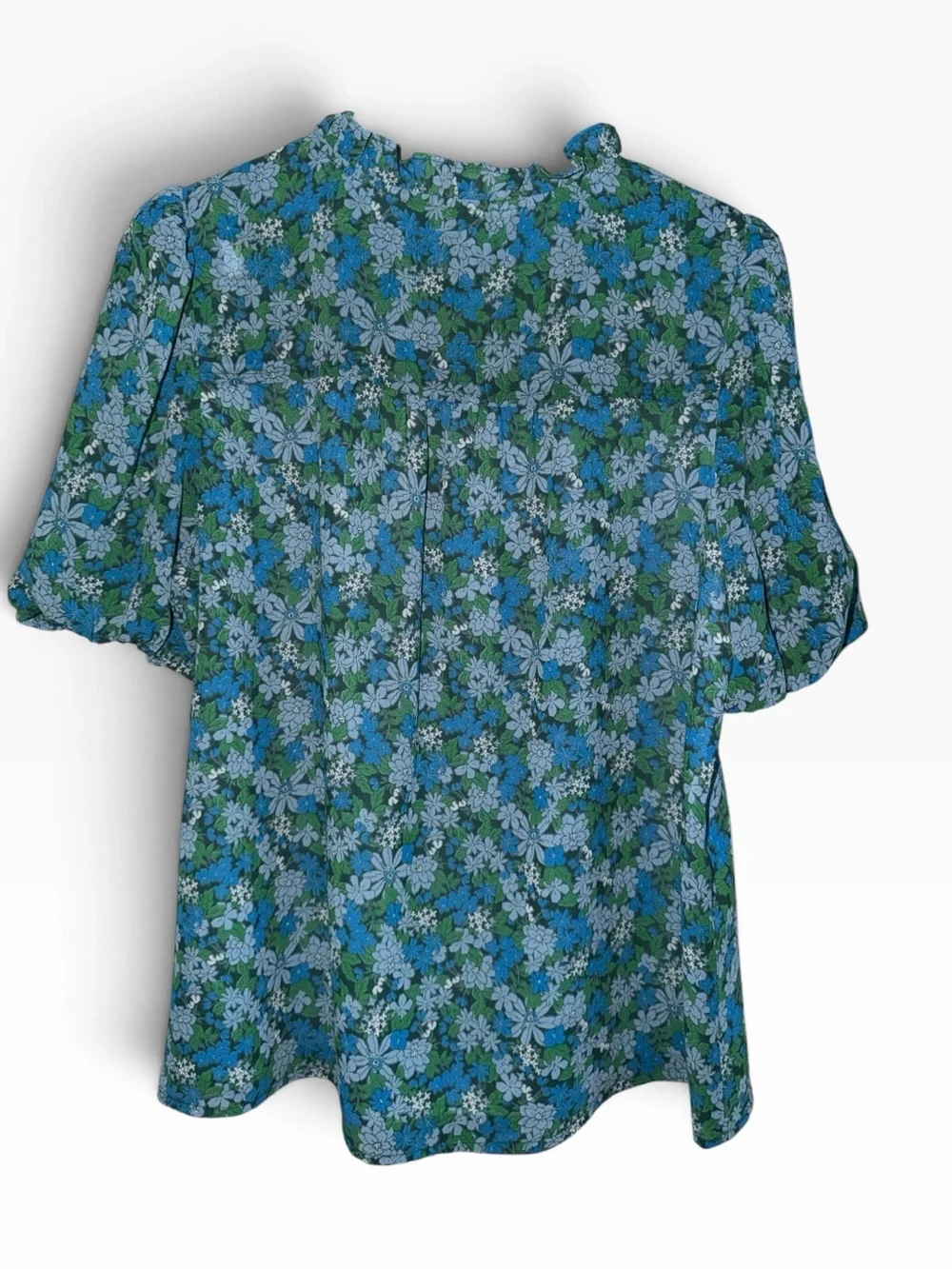 J. Crew Ruffle-trim short-sleeve top in hyacinth fields Size Small NWT
